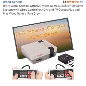 Retro Game Console with 620 Games - Gray